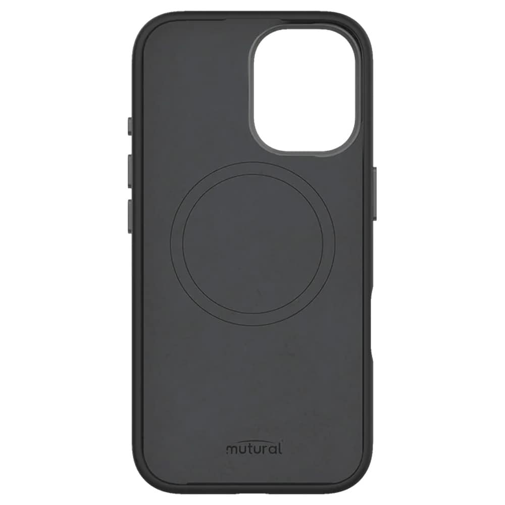 Mutural Pure MagSafe-cover til iPhone 16 / mobilcover i silikone med magnetring – Sort