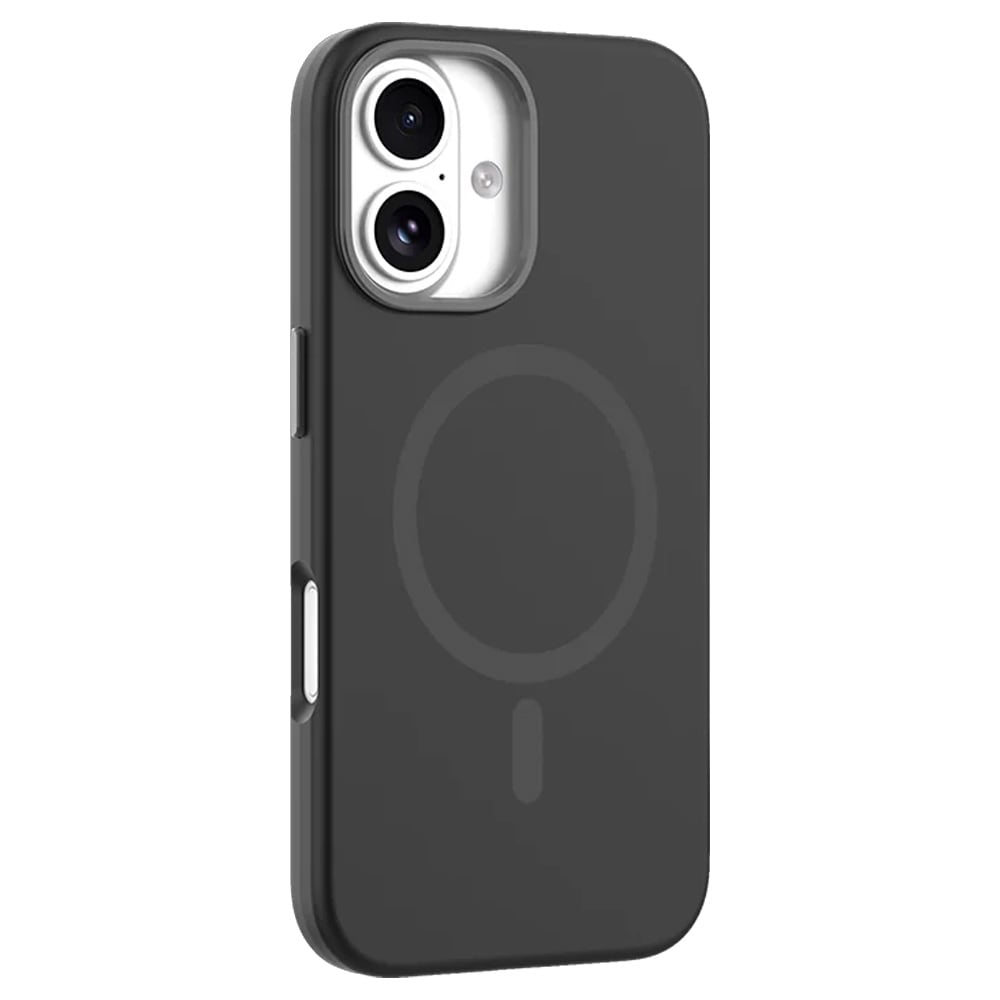 Mutural Pure MagSafe-cover til iPhone 16 / mobilcover i silikone med magnetring – Sort