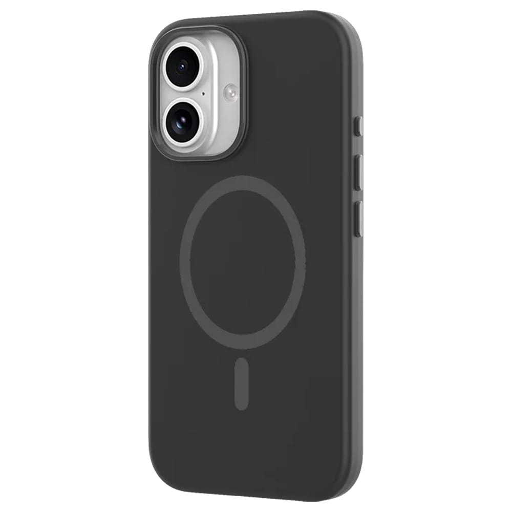 Mutural Pure MagSafe-cover til iPhone 16 / mobilcover i silikone med magnetring – Sort