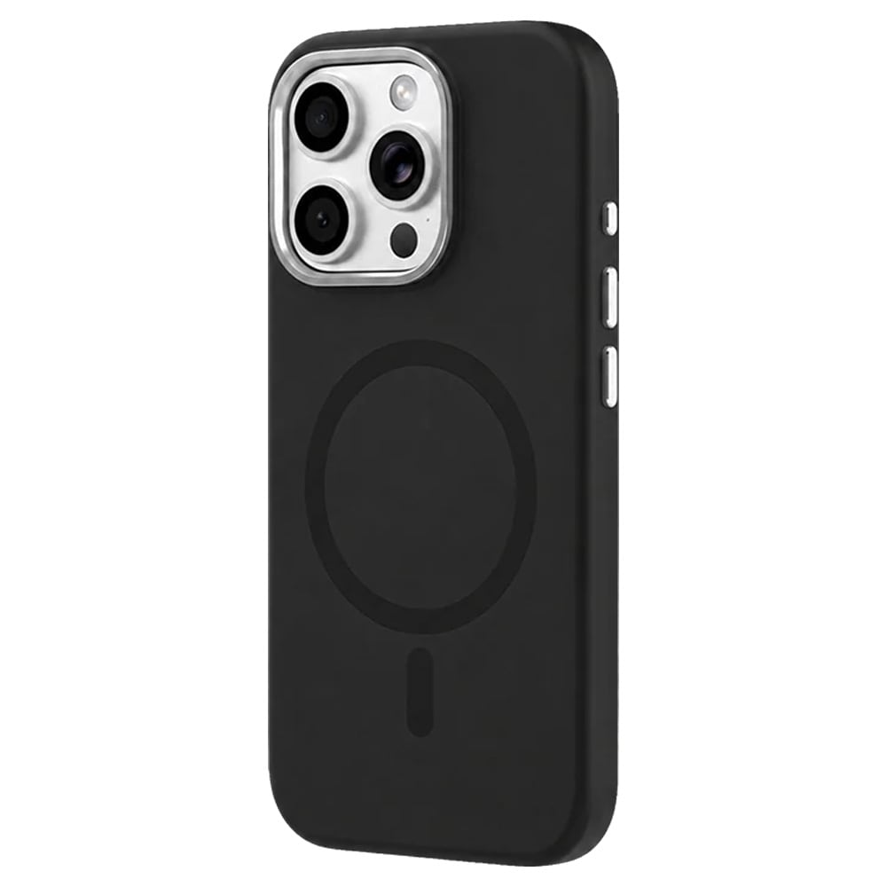 Mutural Pure MagSafe-cover til iPhone 16 Pro Max / silikone-cover med magnetring – Svart