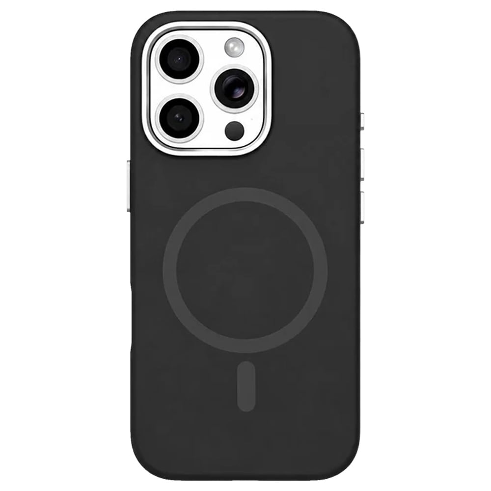 Mutural Pure MagSafe-cover til iPhone 16 Pro Max / silikone-cover med magnetring – Svart