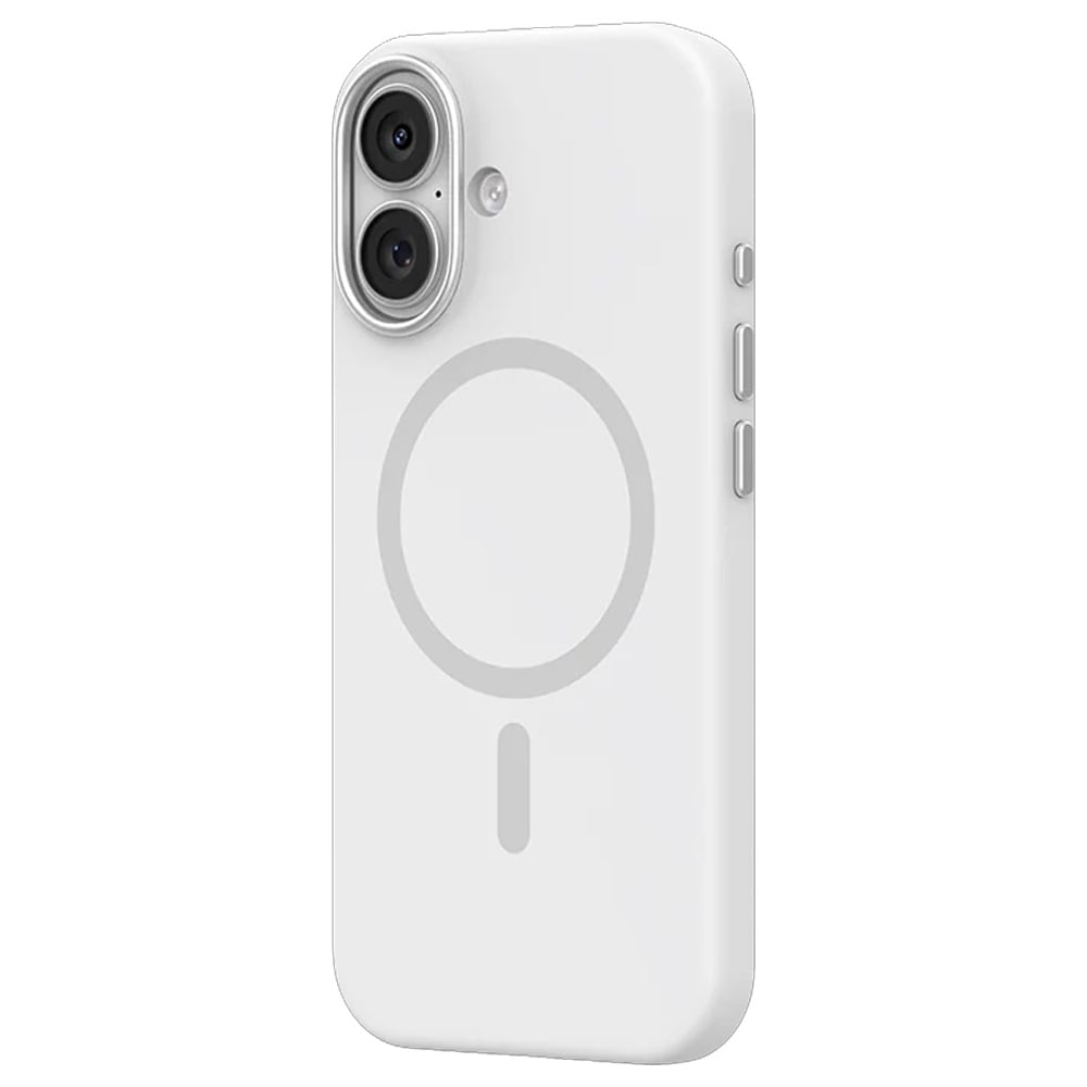 Mutural Pure MagSafe-cover til iPhone 17 / mobilcover i silikone med magnetring – Hvid
