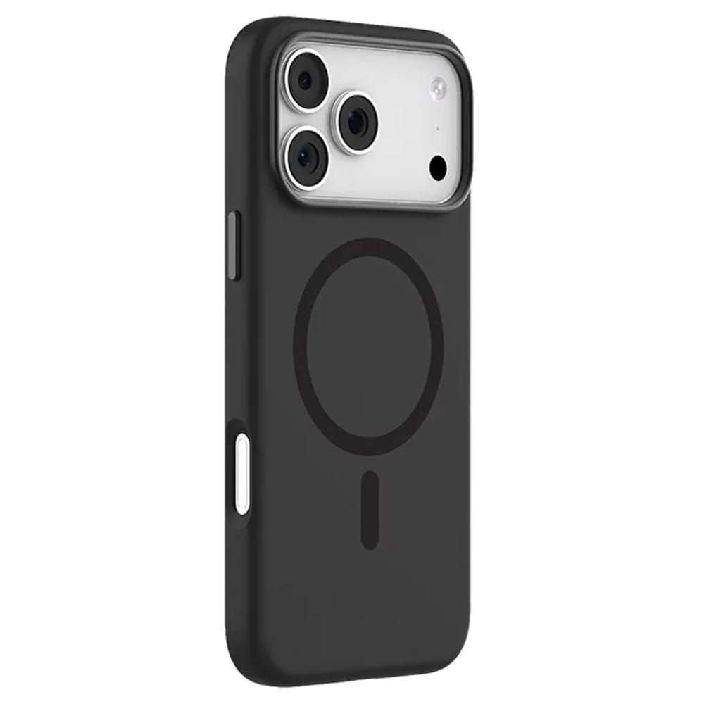 Mutural Pure MagSafe-cover til iPhone 17 Pro / mobilcover i silikone med magnetring – Sort