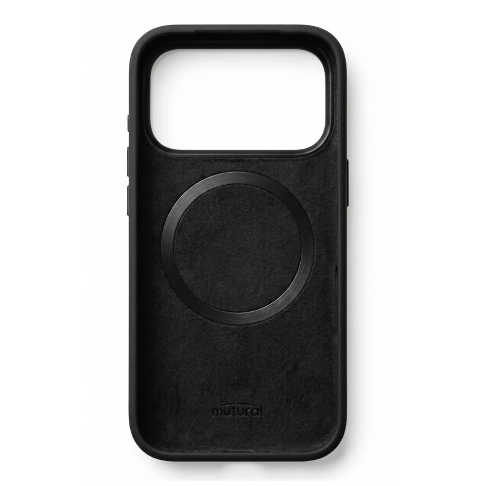Mutural Pure MagSafe-cover til iPhone 18 Pro / mobilcover i silikone med magnetring – Sort