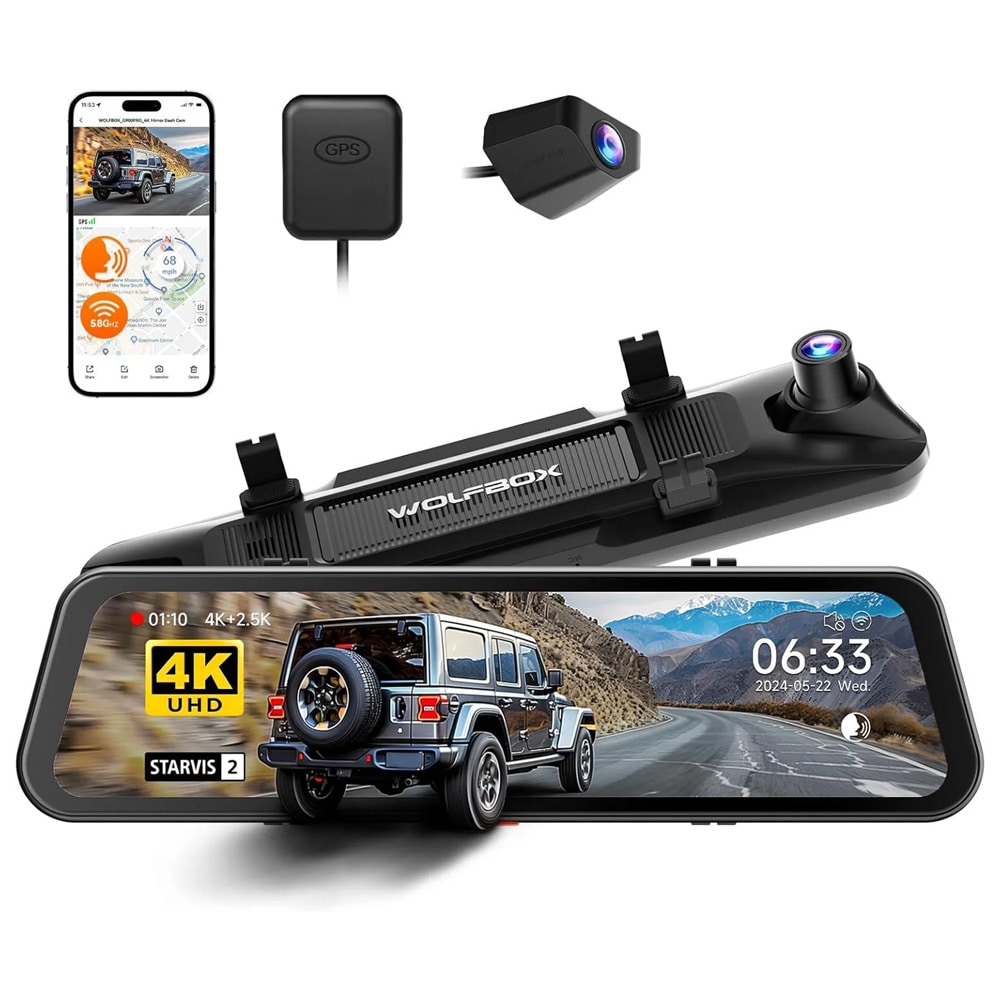 Wolfbox G900Pro Dashcam Display / Digital backspegelkamera / Bilkamera med pekskärm