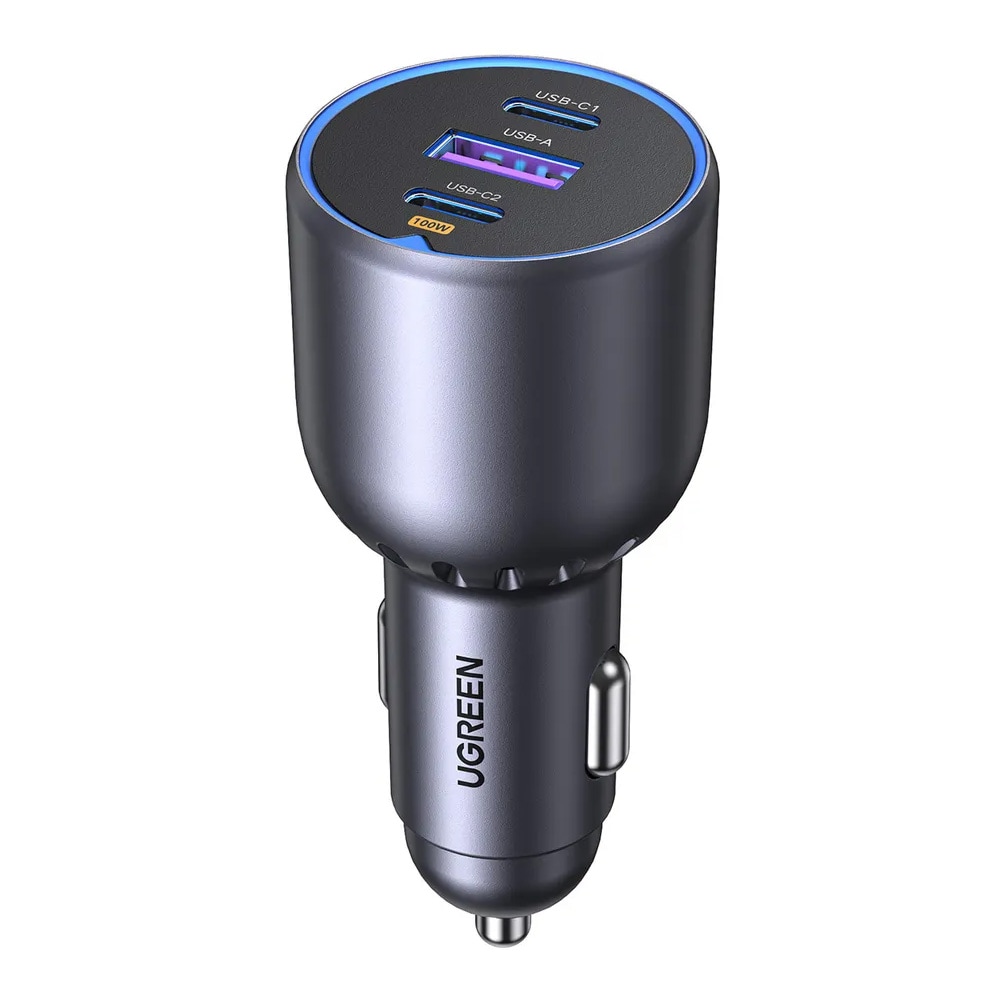 Ugreen EC705 130W Billaddare med 5A 1xUSB, 2xUSB-C / 3-portars snabbladdare för bil