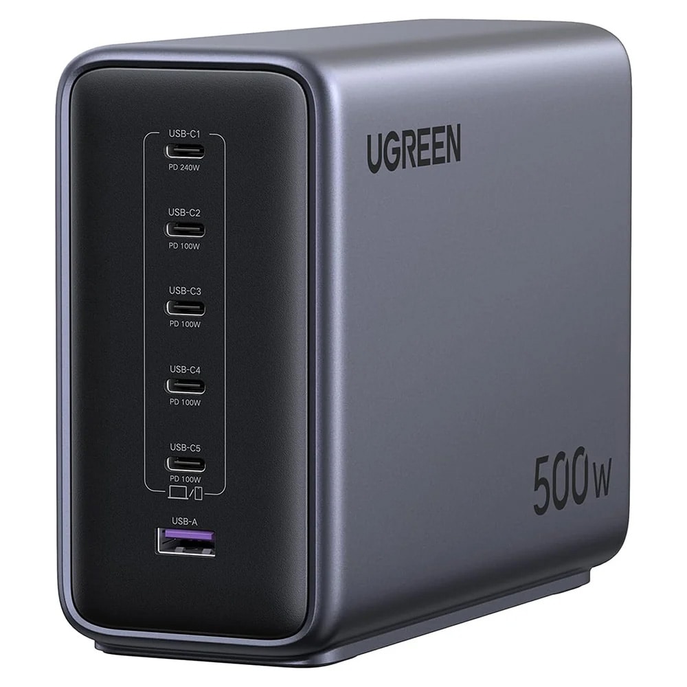 Ugreen Nexode X759 Laddstation 500W 5A med 1xUSB, 5xUSB-C / USB-C-laddstation / GaN-laddare