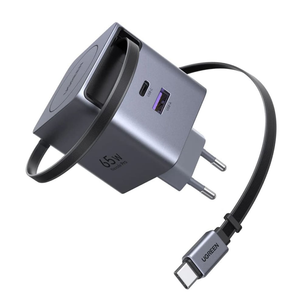 Ugreen X615 Nexode Pro GaN 65W 3A 1xUSB, 1xUSB-C och USB-C-kabel / USB-C-laddare