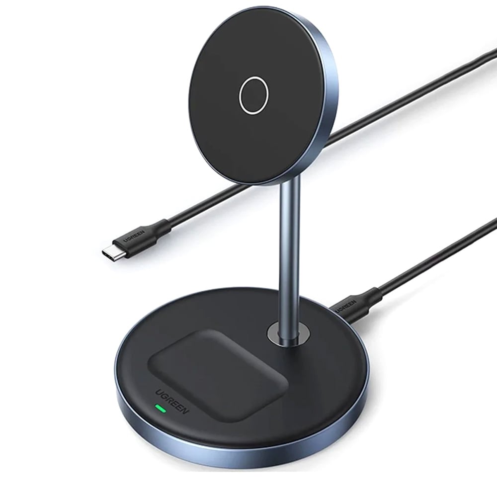 Ugreen CD317 2i1 Trådlöst laddställ 20W 1,67A / Magnetiskt Qi-ställ / 2-i-1 iPhone-laddare