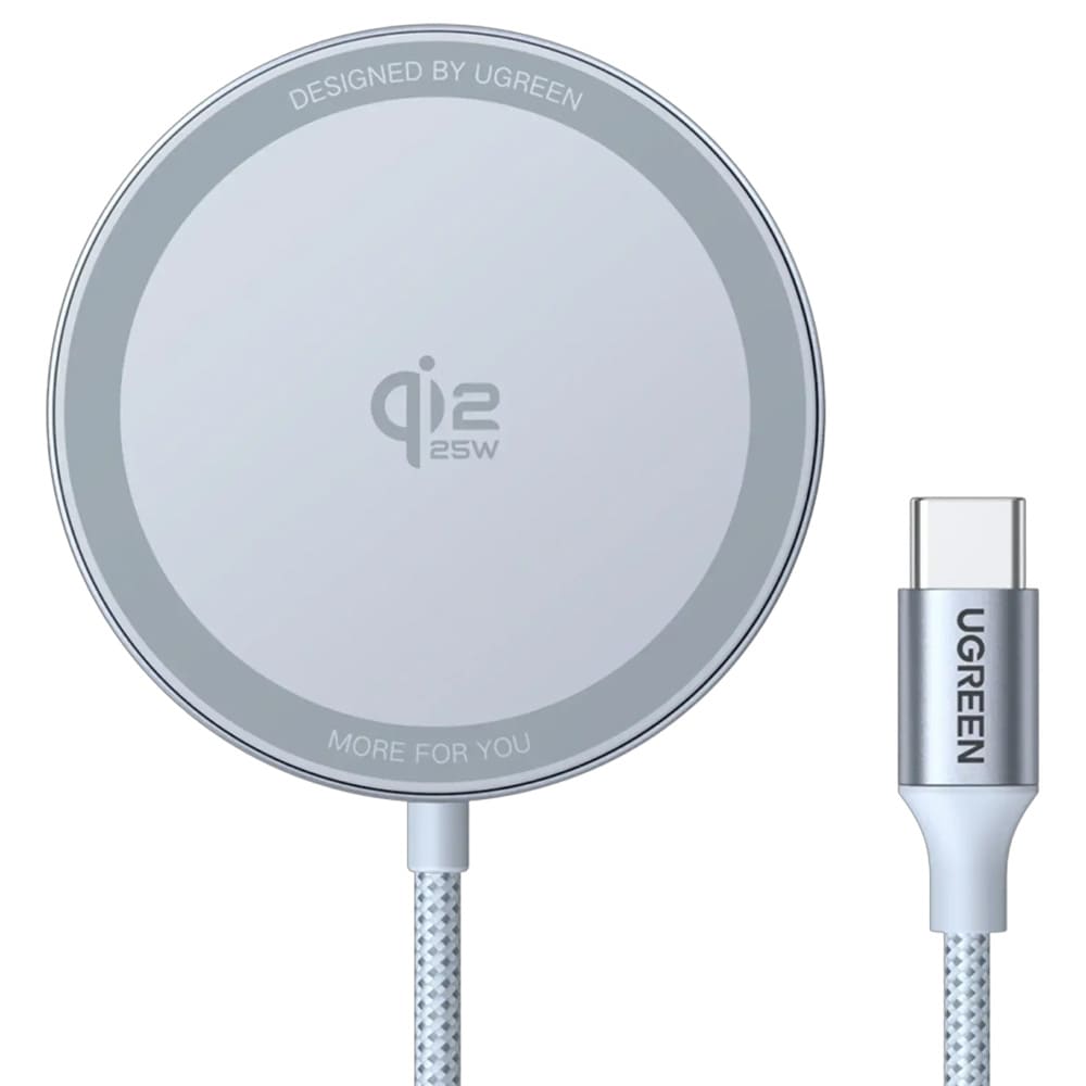 Ugreen MagFlow 25W Trådlös Laddplatta - Blå / Qi2.2-laddare / Magnetisk trådlös laddare