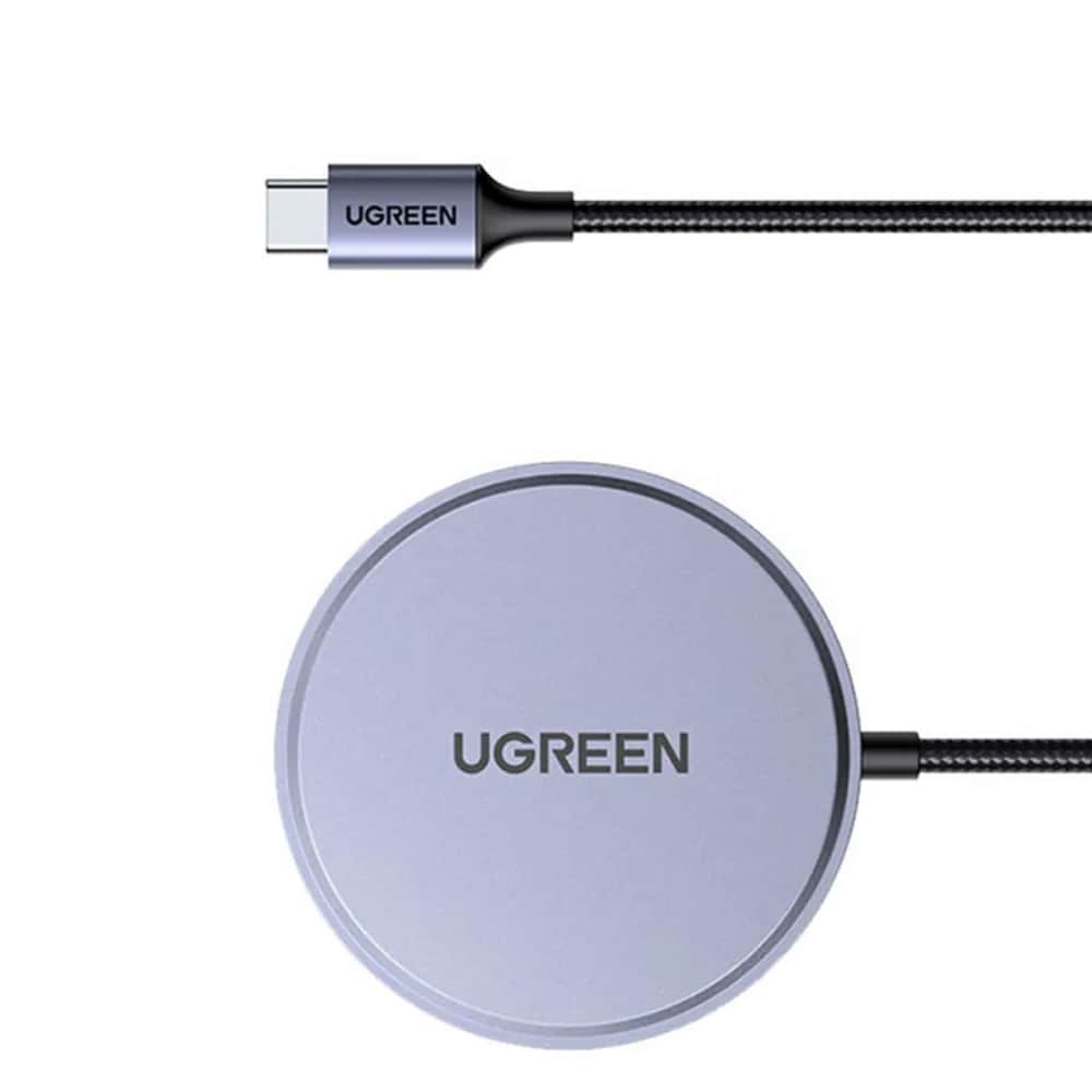 Ugreen W703 Trådlös Laddplatta 15W 1,67A - Grå / Magnetisk Qi2-laddare / iPhone-laddare