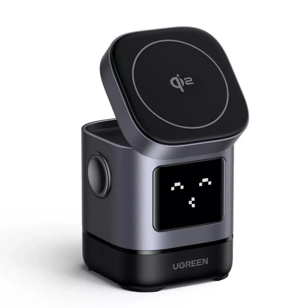 Ugreen W709 Uno 2i1 Trådlöst laddstäl 15W 1,67A - Svart / Qi2-laddstation / MagSafe-ställ