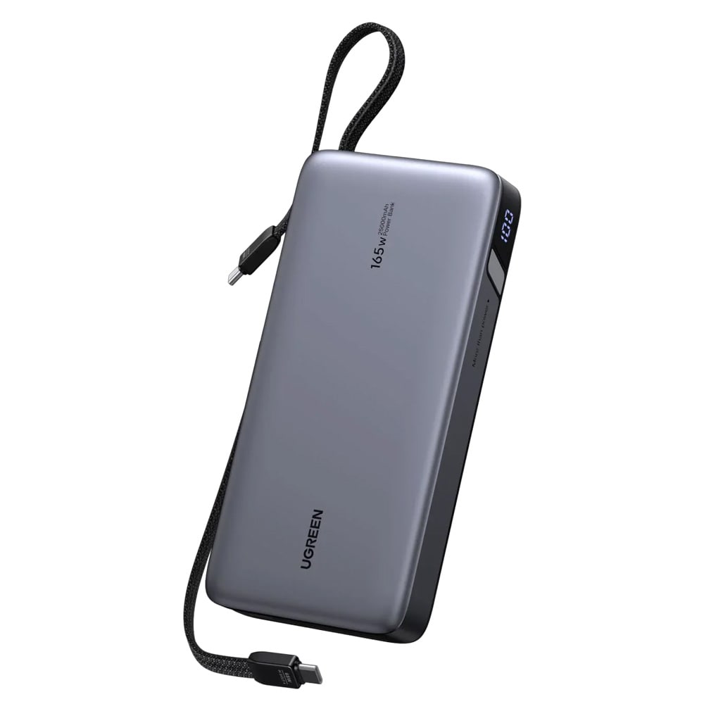 Ugreen Powerbank PB552 25000mAh 165W QC + PD - Grå / Laptop-powerbank / Batteribank med kablar