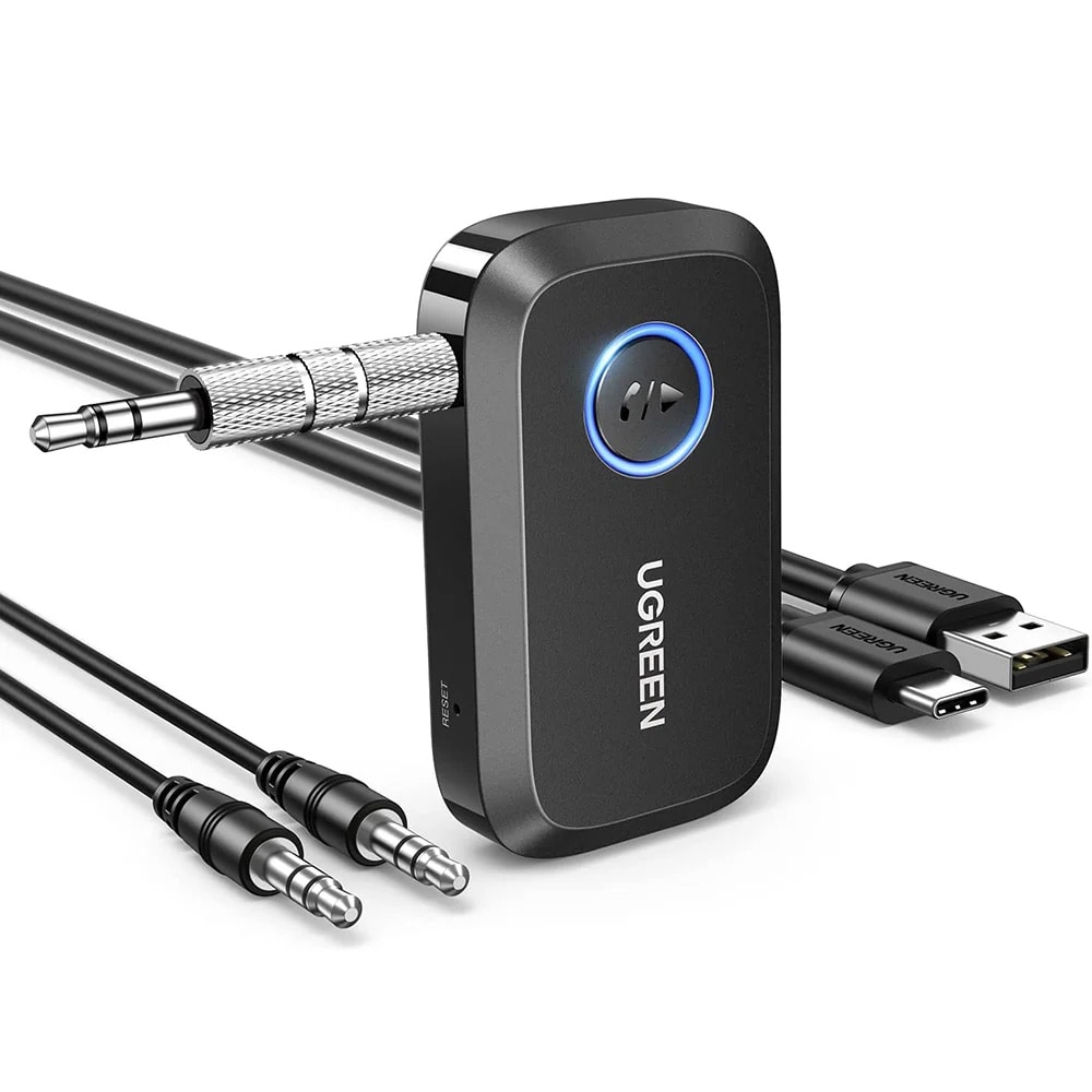 Ugreen CM596 Bluetooth Mottagare - Svart / Trådlös AUX-mottagare / Bluetooth-ljudadapter