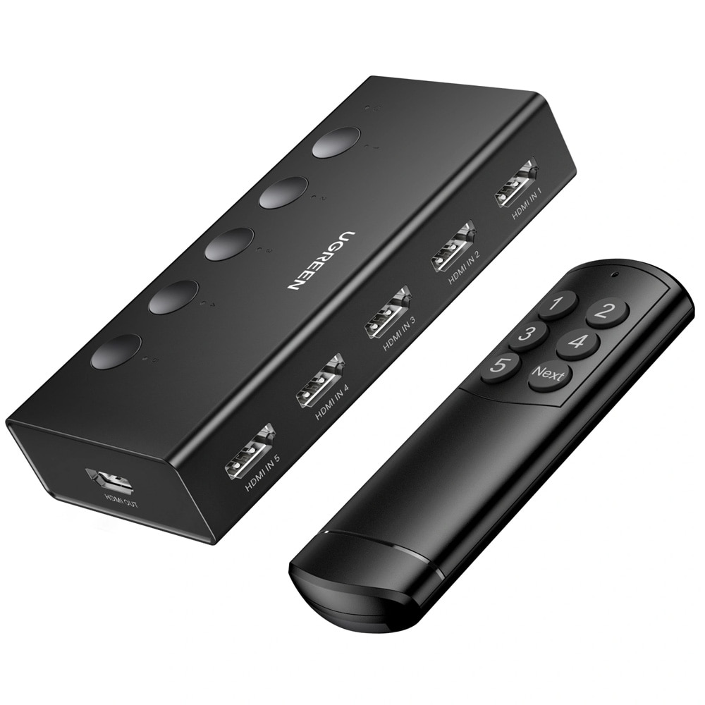 Ugreen CM568 HDMI-Switch 5 ingångar 4K@60Hz / HDMI-väljare 5 till 1 / 4K60-switch