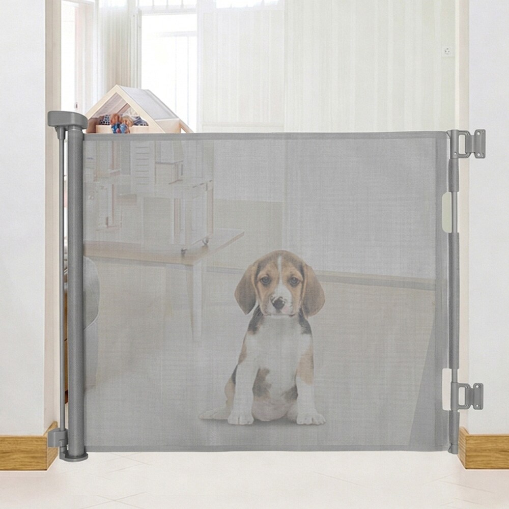 Børne- og hundegitter 160 cm / Udtrækkeligt netgitter / Rullegitter til døråbninger