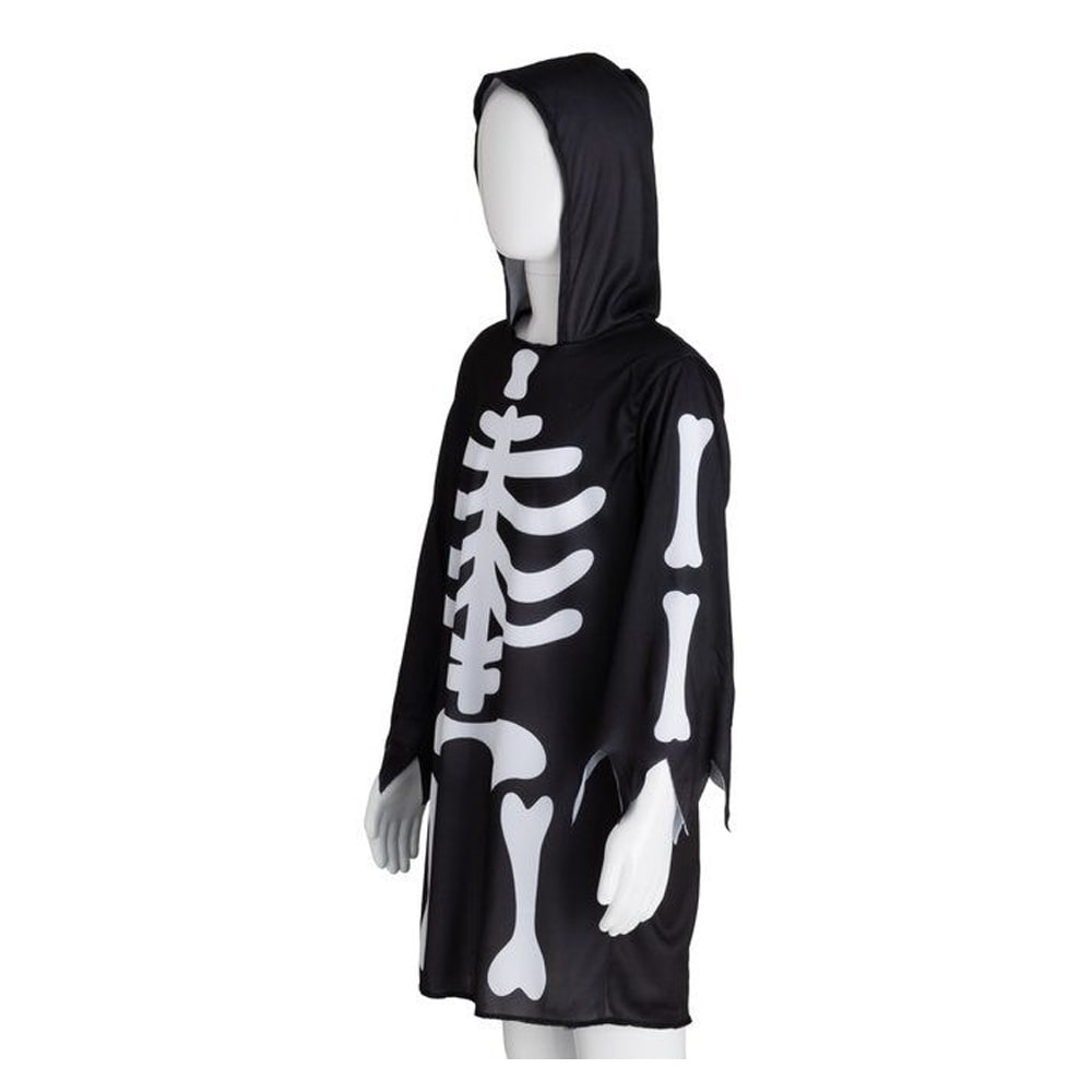 Skelettskjorta med huva 4-8år / Halloweentröja för barn / Skelettdräkt