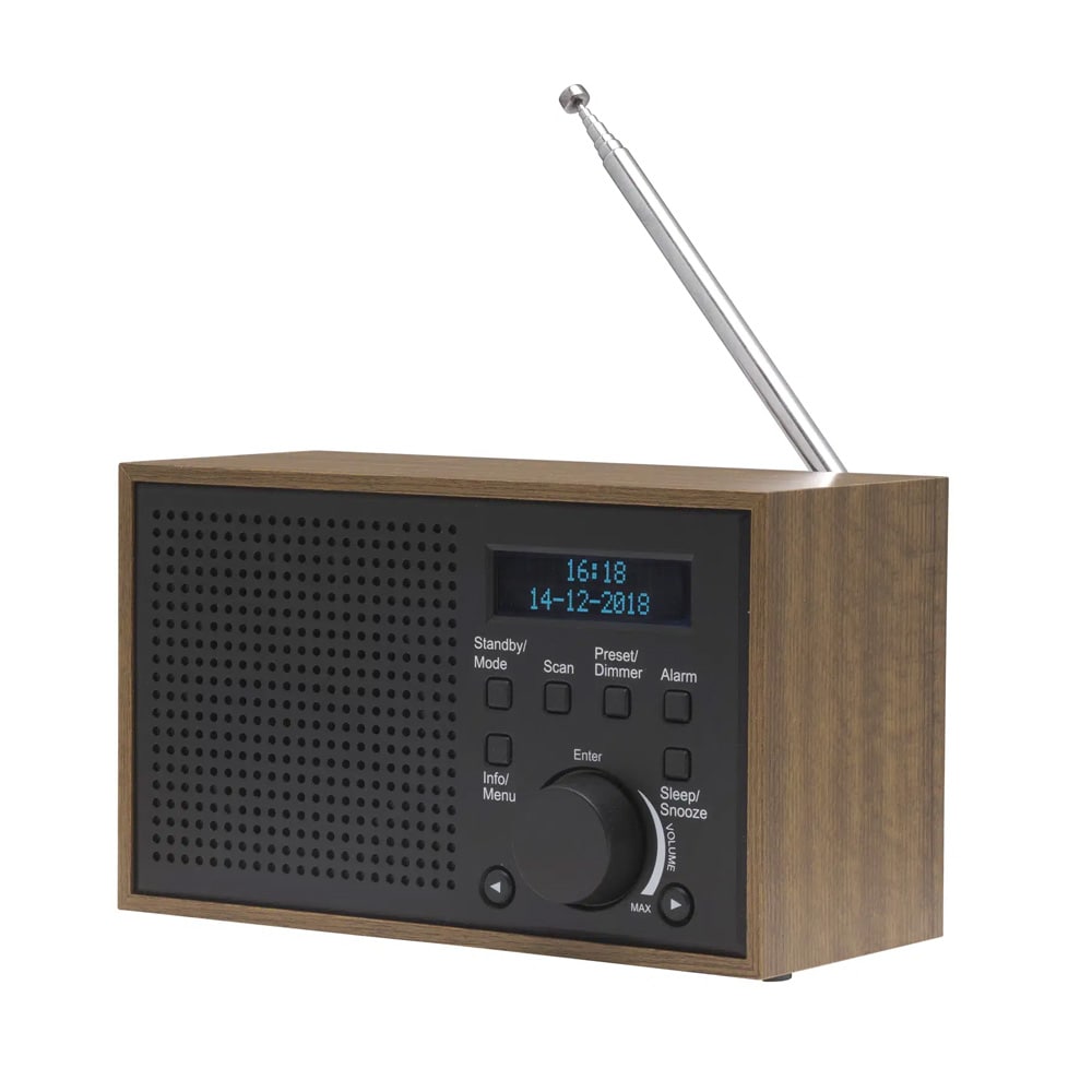 Denver DAB-46DGR DAB/FM-Radio / Portabel DAB-radio / Klockradio med alarm