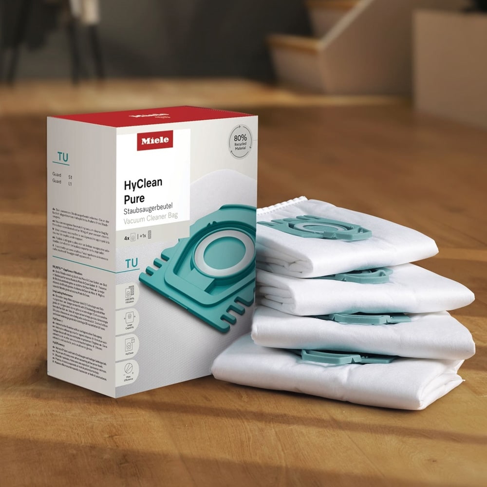 Miele HyClean Pure TU Dammsugarpåsar 4-pack / Originalfilterpåsar / Dammpåsar för Guard