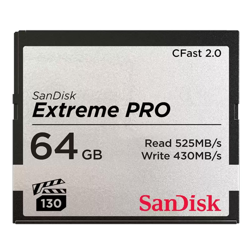 SanDisk Extreme PRO CFast 2.0 Memory Card 64GB / CFast-minneskort / Kamerakort för 4K