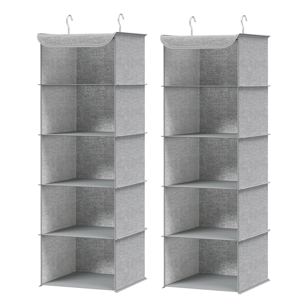 Hängande garderobsorganisatör 2-pack - Grå / Hängande hylla / Garderobsförvaring