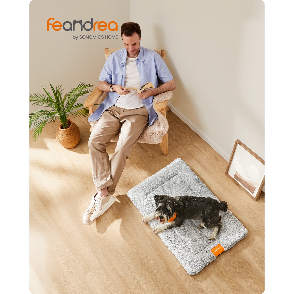 Självvärmande filt för hund och katt 75x50 cm - Ljusgrå / Värmefilt för husdjur / Hundmatta