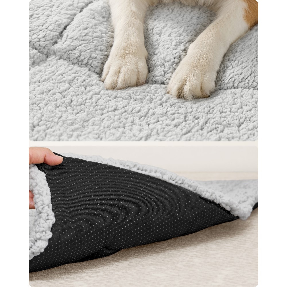 Självvärmande filt för hund och katt 75x50 cm - Ljusgrå / Värmefilt för husdjur / Hundmatta