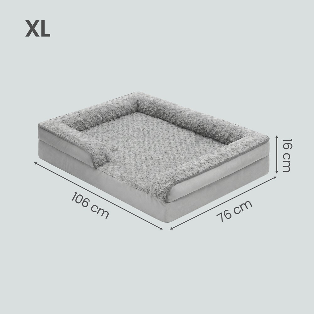 Ortopedisk hundbädd för stor hund 106x76 cm - Grå
