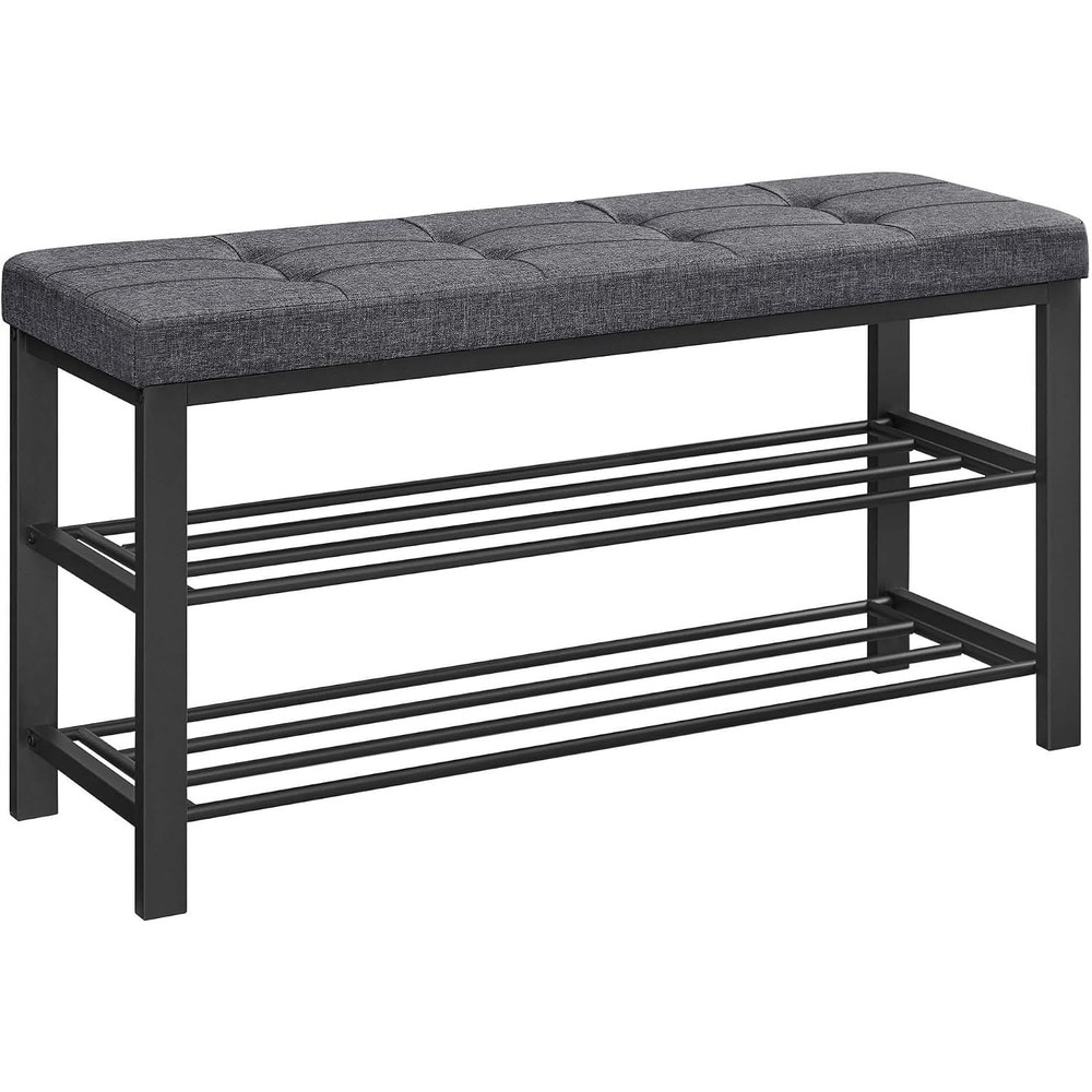 Skobänk med sittdyna 100 cm - Grå/Svart