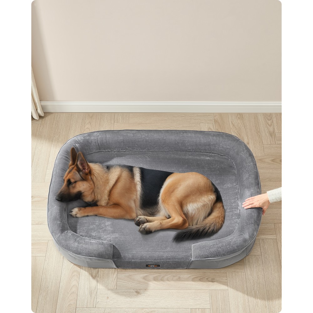 Koiranpeti XXL 122x85x20 cm, vaaleanharmaa, ortopedinen vaahtomuovi, pestävä päällinen – PGW284G01