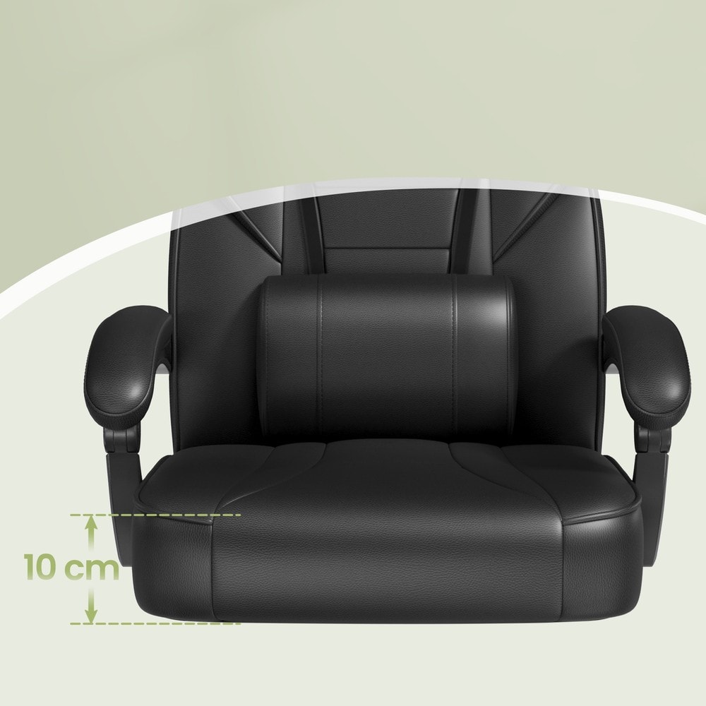 Ergonomisk gamingstol med fotstöd - Svart