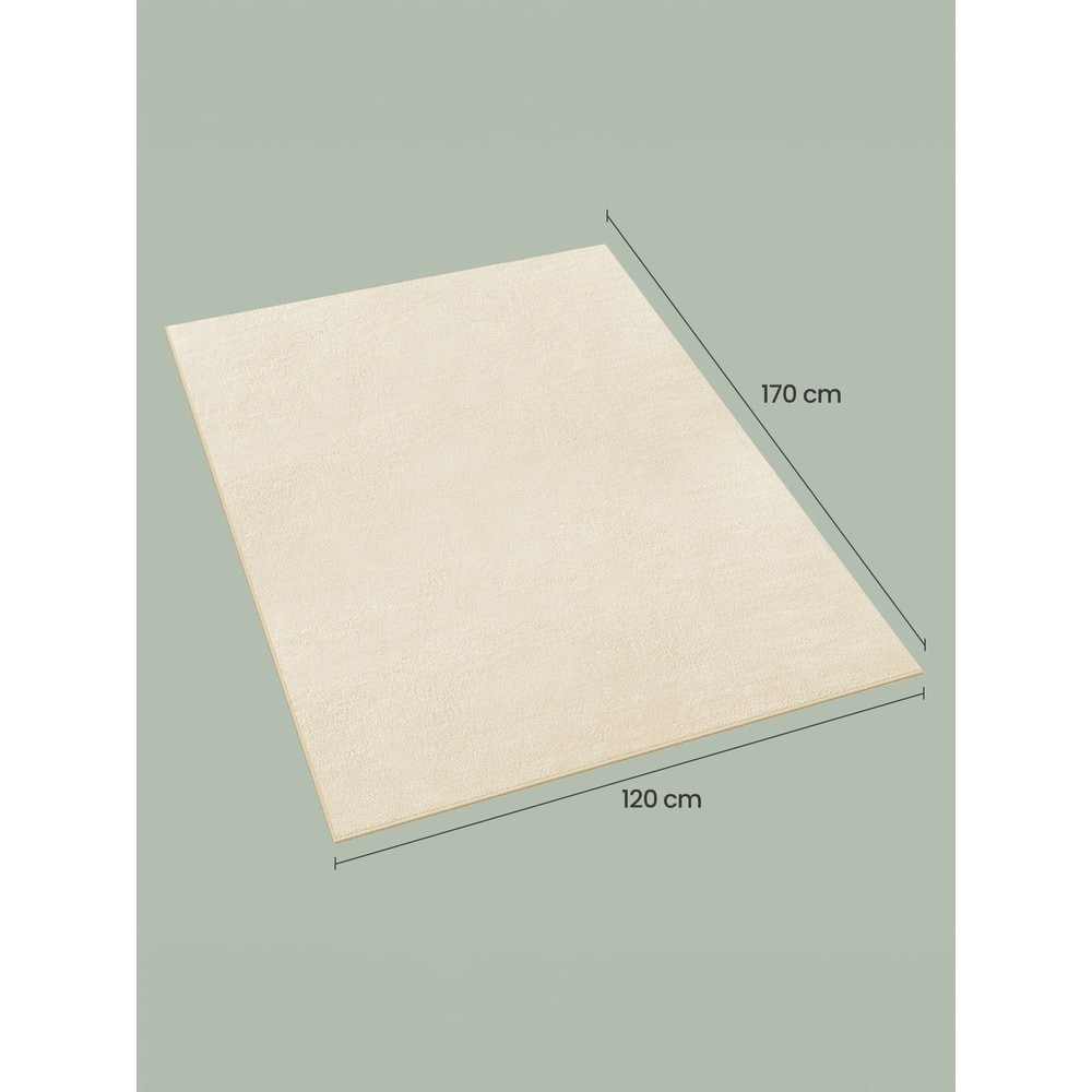 Enfärgad matta halkfri tvättbar 120x170 cm - Beige