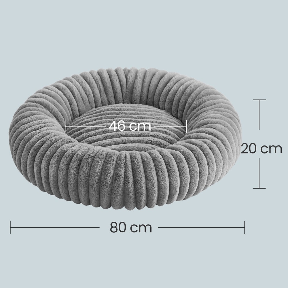 Pyöreä koiranpeti, 80 cm, irrotettavalla päällisellä / Pestävä koiranpeti / Korkeareunainen lemmikkipeti