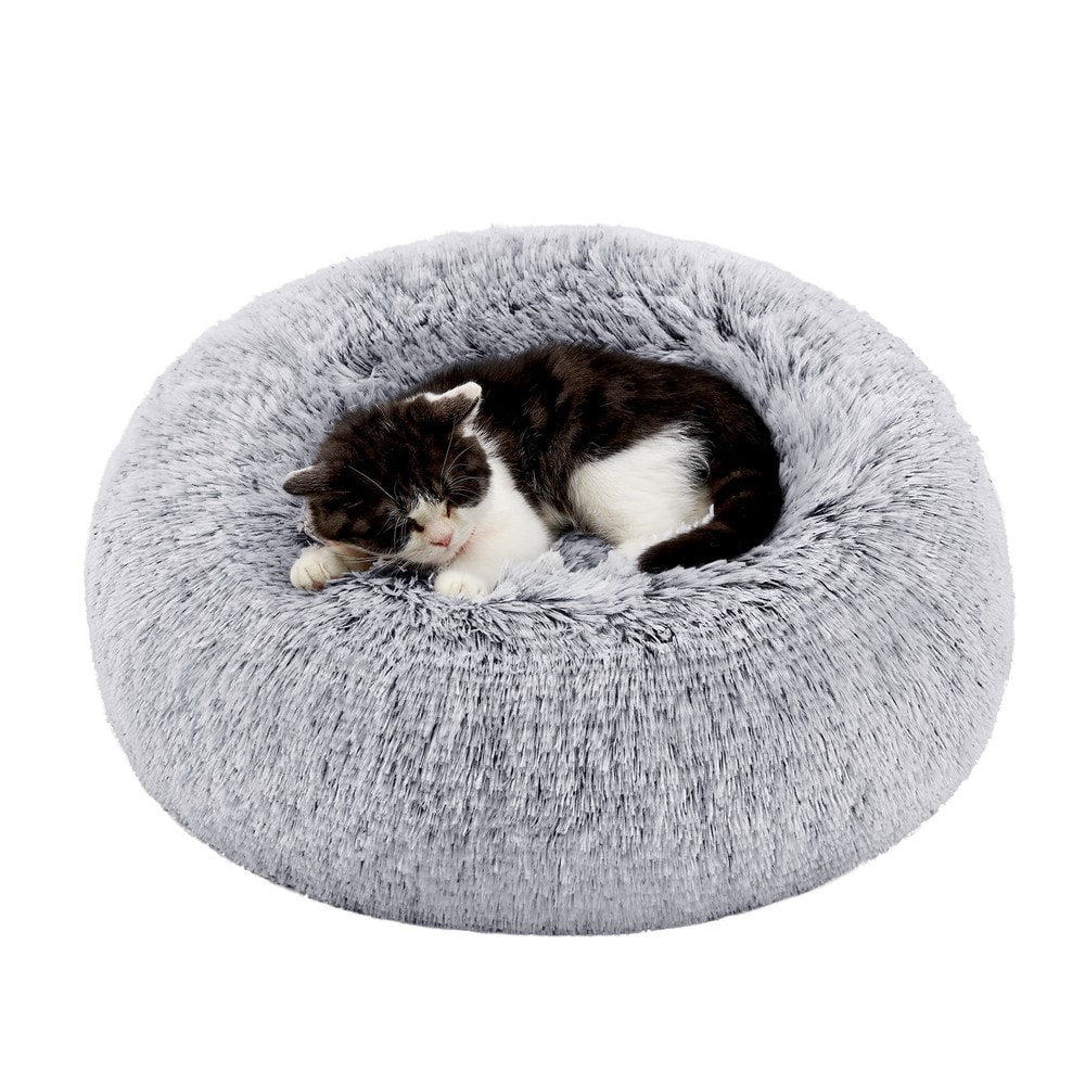 Rund hundbädd och kattbädd 40 cm / Tvättbar djurbädd / Hundkudde med urtagbar mitt