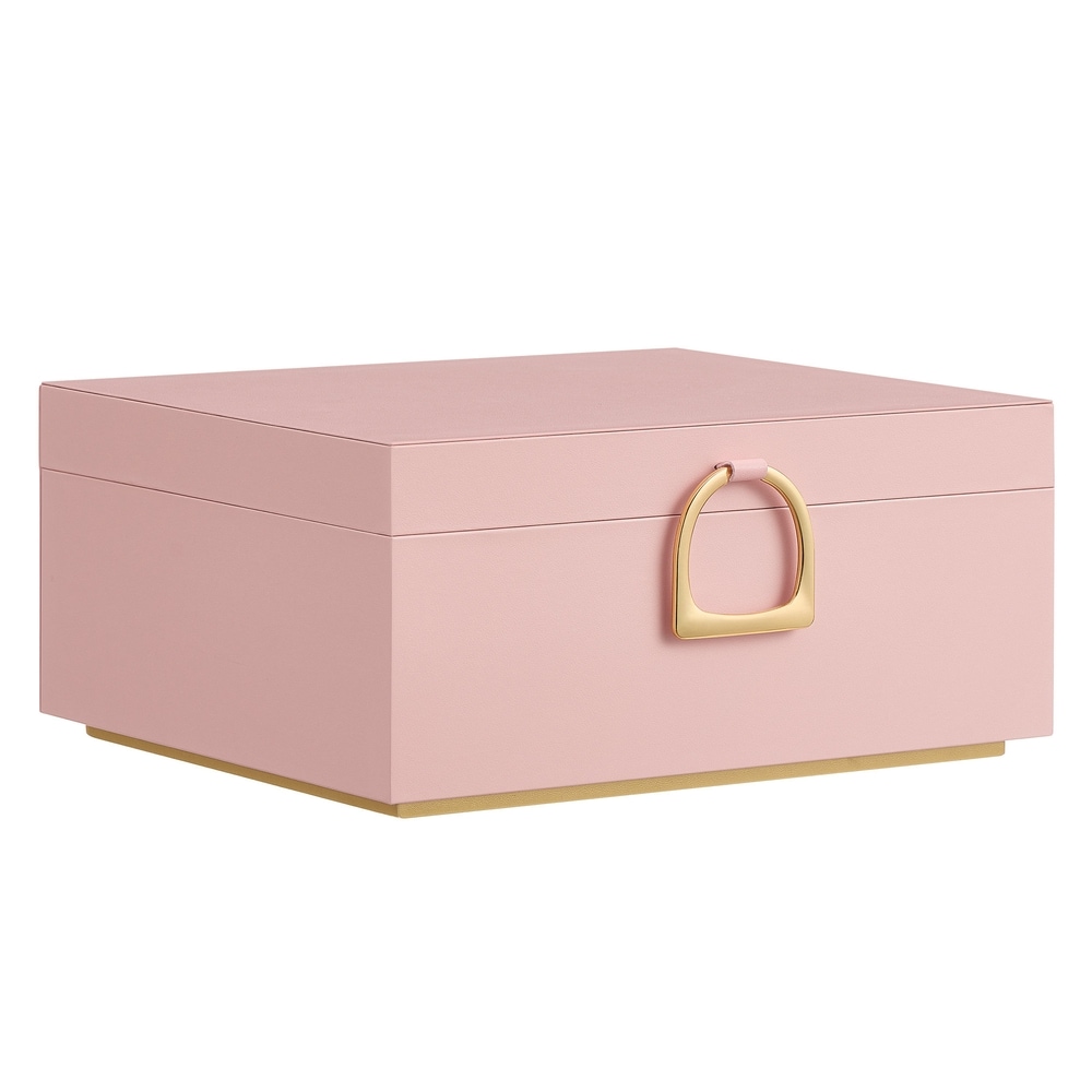 Smyckeskrin med 2 våningar - Rosa / Smyckesförvaring med fack / Smyckesbox med bricka