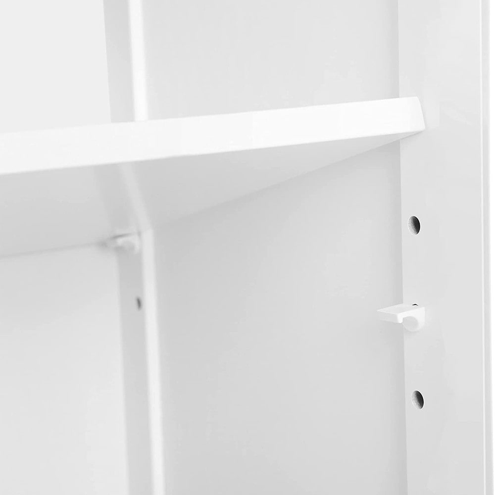 Förvaringsskåp med 2 lamelldörrar 60x30x80 cm - Vit / Badrumsskåp / Lamellskåp i MDF