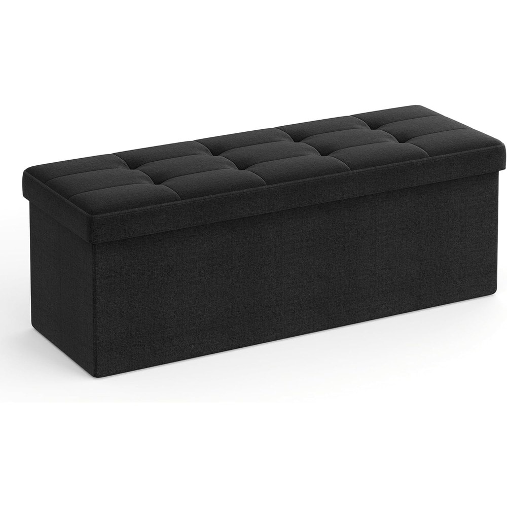 Hopfällbar sittbänk med förvaring 110 cm - Svart / Förvaringsbänk / Förvaringspall