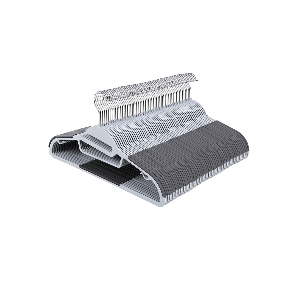 Plastgalgar 20-pack - Grå / Klädgalgar med halkskydd / Galgar med vridbara metallkrokar