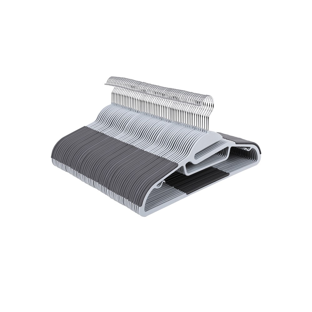 Plastgalgar 20-pack - Grå / Klädgalgar med halkskydd / Galgar med vridbara metallkrokar