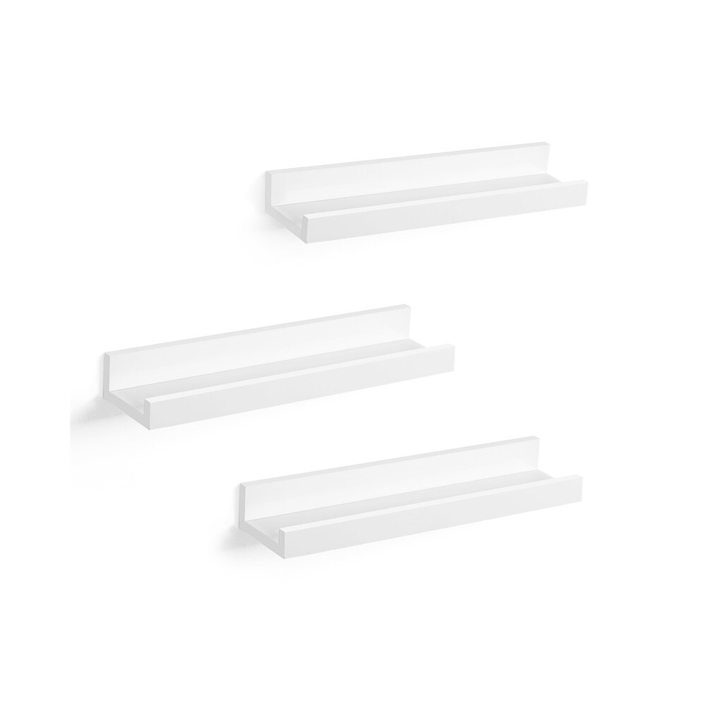 Svävande vägghyllor för tavlor och böcker 38 cm 3-pack - Vit / Tavelhyllor / Vägghyllset