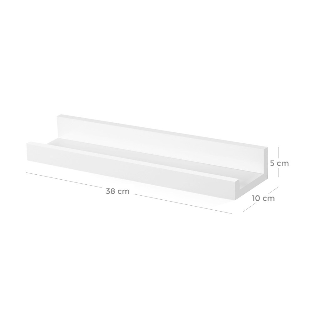 Svävande vägghyllor för tavlor och böcker 38 cm 3-pack - Vit / Tavelhyllor / Vägghyllset