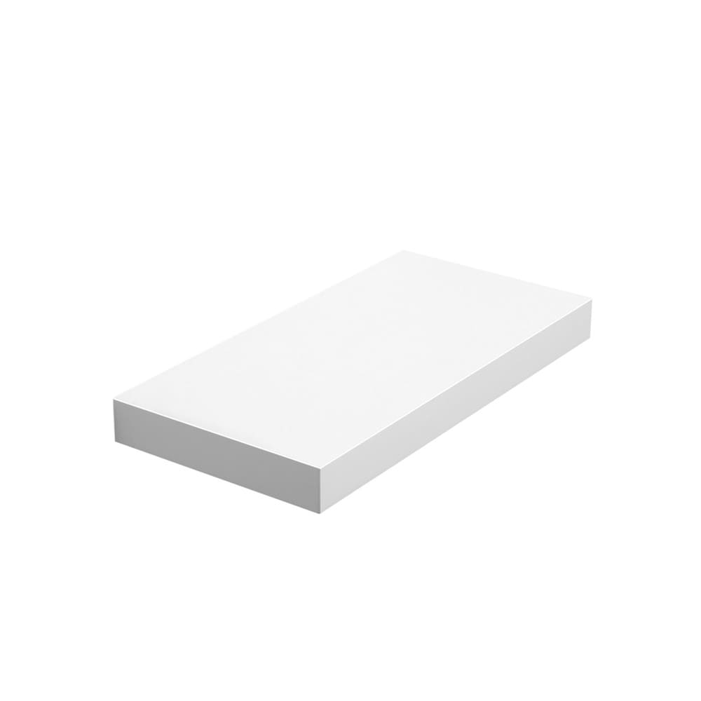 Svävande vägghylla 40x20 cm - Vit / Vägghylla med dolt fäste / Dekorationshylla i MDF