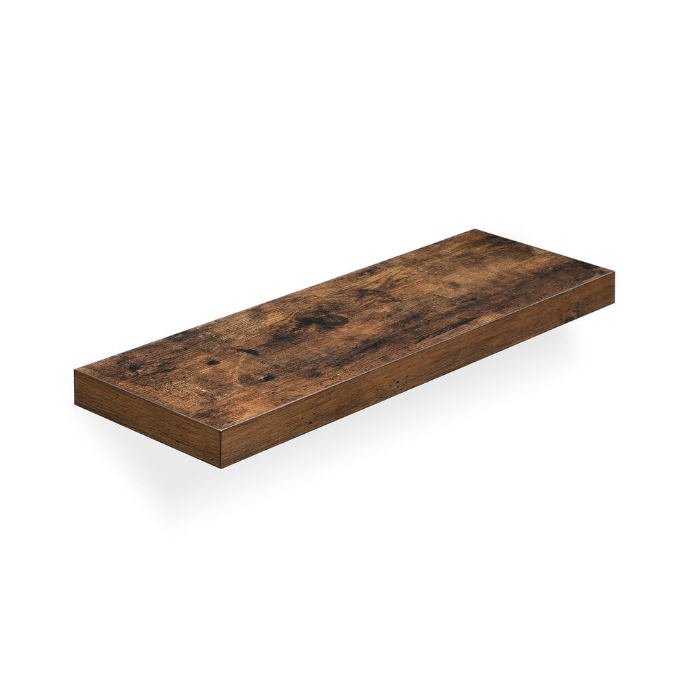 Svävande vägghylla 60x20 cm - Rustik brun / Flytande hyllplan / Dekorationshylla