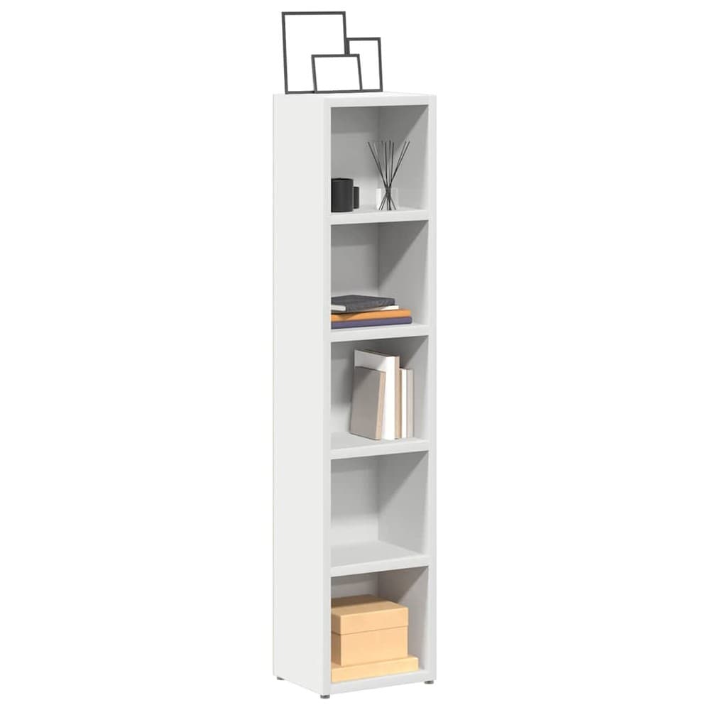 2 st CD-hyllor 21×16×93,5 cm / mediehyllor för CD, DVD och Blu-ray – Vit