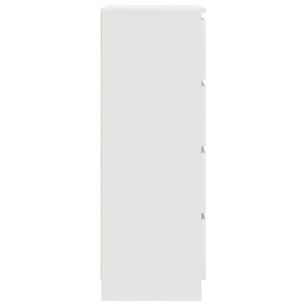 Byrå 60×35×98,5 cm / förvaringsbyrå med 4 lådor / lådförvaring – Vit