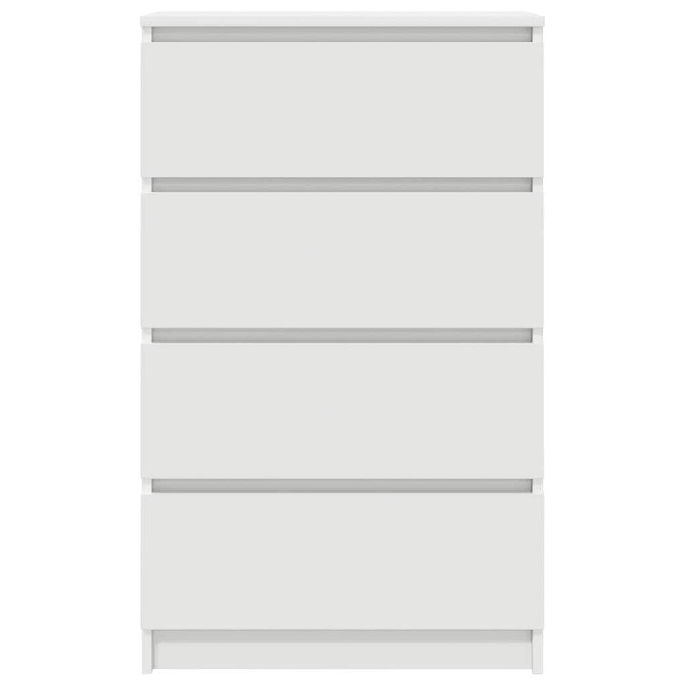Byrå 60×35×98,5 cm / förvaringsbyrå med 4 lådor / lådförvaring – Vit