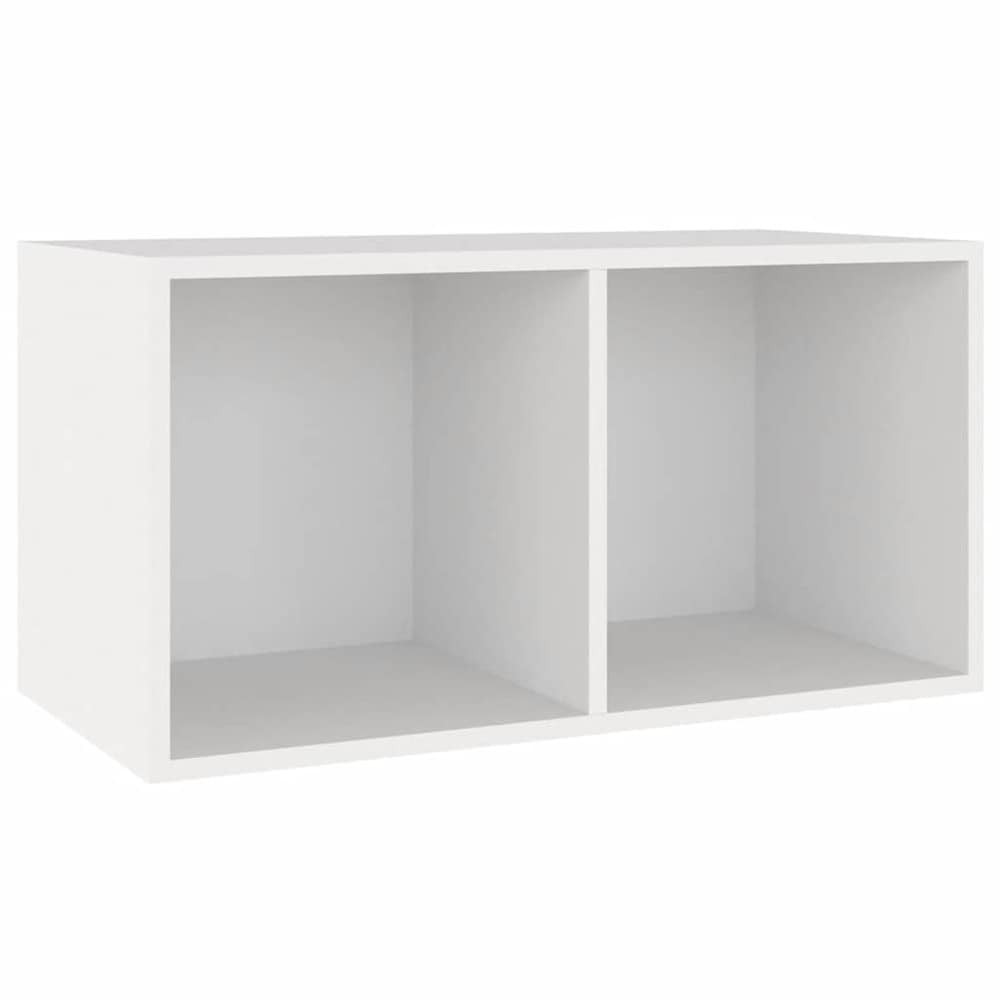 Vinylhylla 71×34×36 cm / hylla med 2 fack för LP-skivor / skivförvaring – Vit