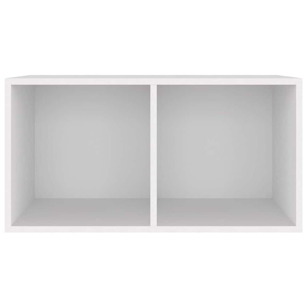 Vinylhylla 71×34×36 cm / hylla med 2 fack för LP-skivor / skivförvaring – Vit