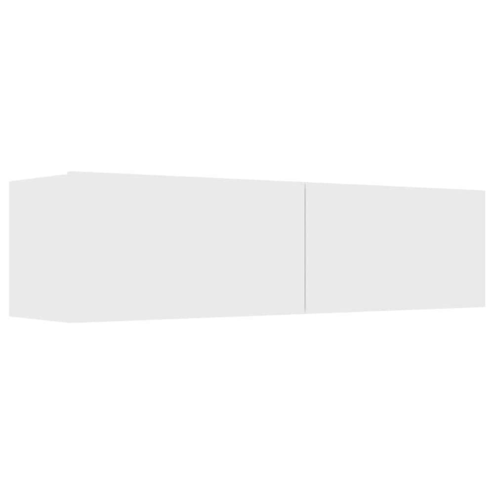 Vägghängd TV-bänk 120×30×30 cm / TV-möbel med 2 nedfällbara luckor / mediabänk – Vit