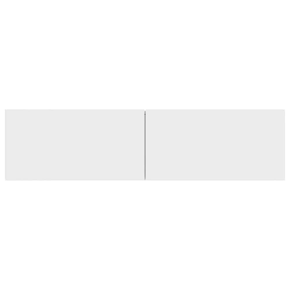 Vägghängd TV-bänk 120×30×30 cm / TV-möbel med 2 nedfällbara luckor / mediabänk – Vit